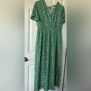 Green Floral Dress Size XL